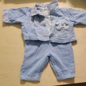 Baby blue puppy set